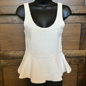 Gianni Peplum cream tank, sz SM